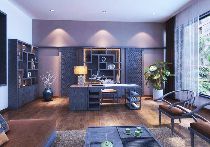 中式風(fēng)格總經(jīng)理辦公室設(shè)計(jì)