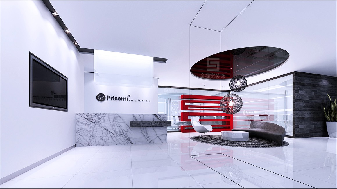 現(xiàn)代新潮辦公室前臺(tái)裝修