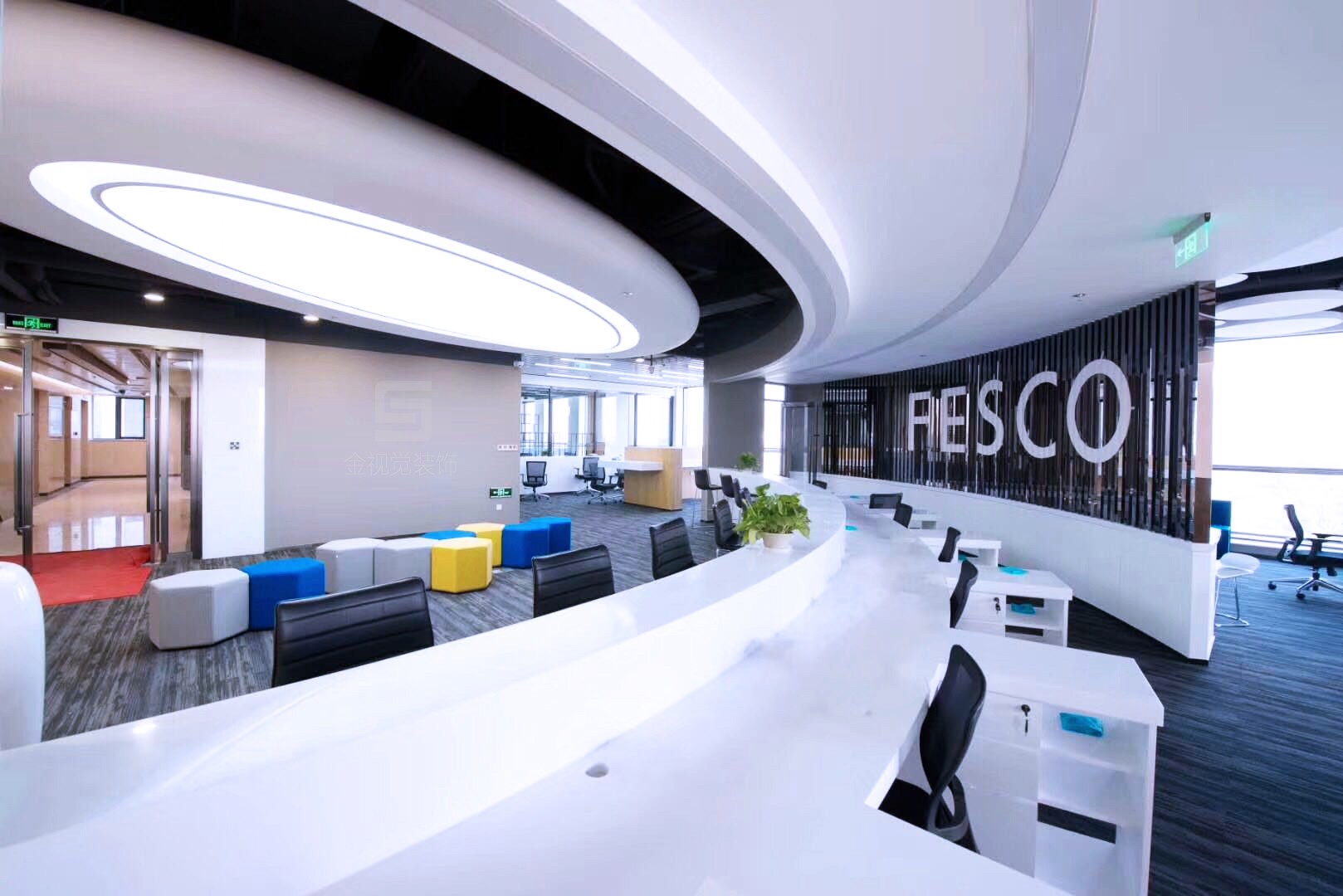 外企公司辦公室前臺(tái)裝修設(shè)計(jì)