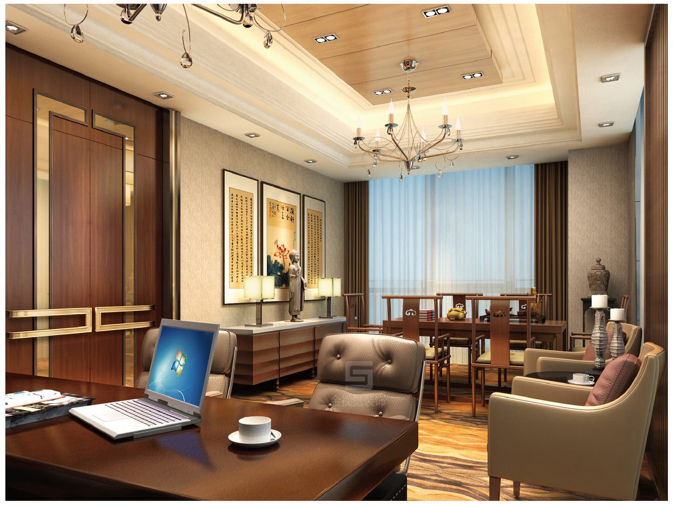 文化公司董事長辦公室設(shè)計