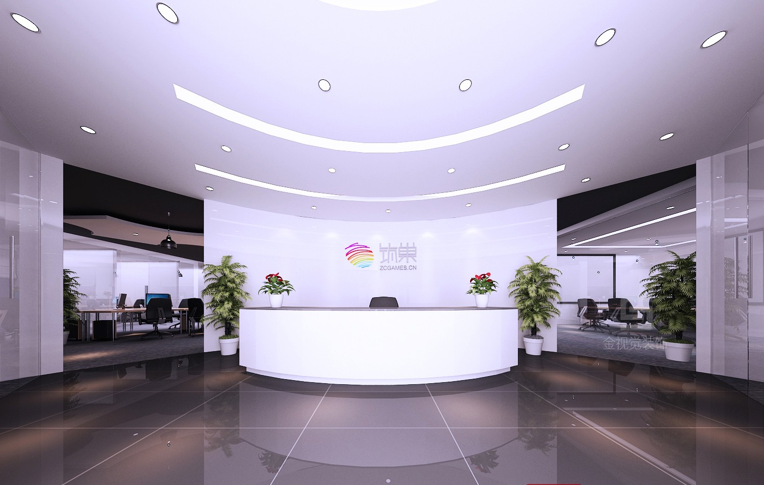 游戲公司辦公室前臺裝修設(shè)計